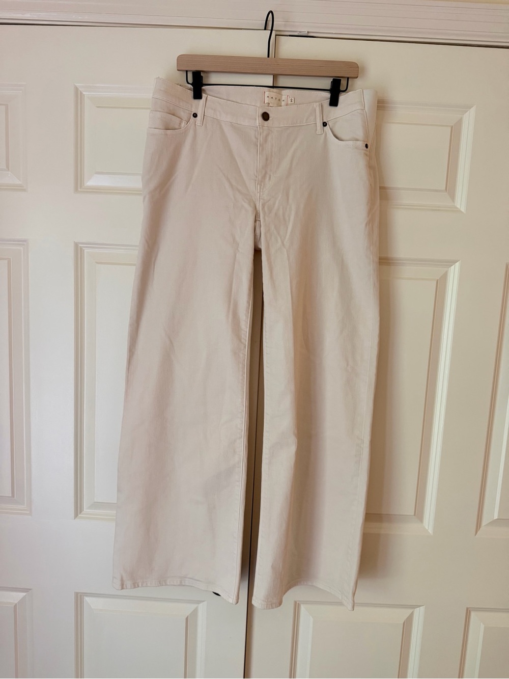 Hatch Wide-Leg Jeans in Cream - Picture 2 of 5